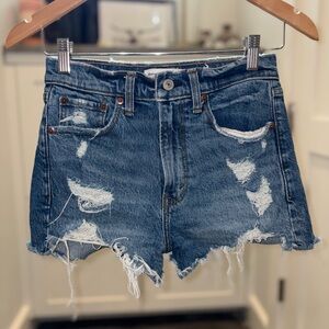 Abercrombie & Fitch Blue Distressed Jean Shorts